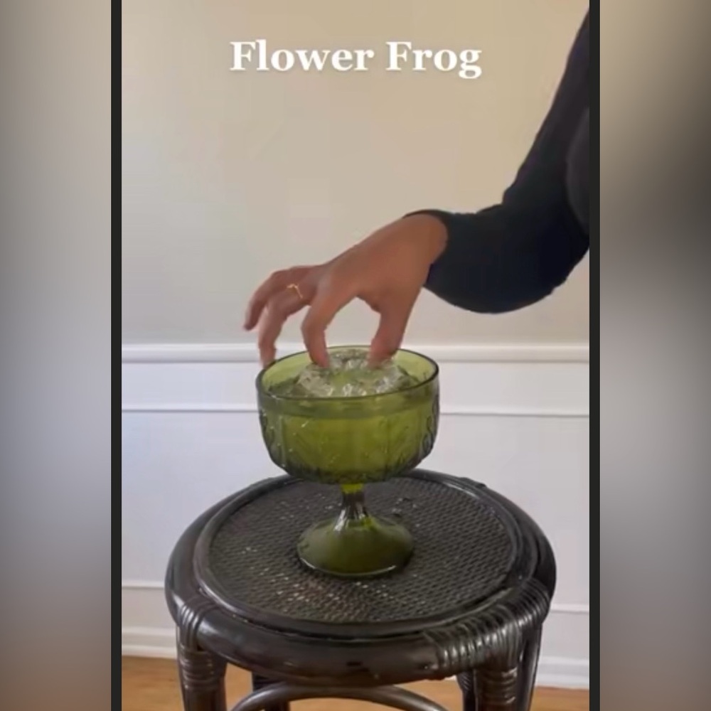 Vintage Reims 19 hole glass 4" flower frog made  in France